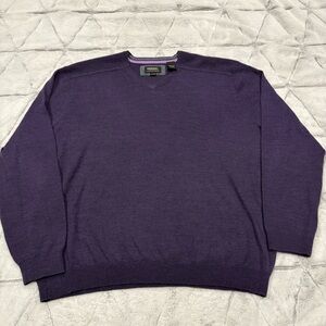 Cotton Reel Merino Wool Blend Men’s Sz Xl Purple Long Sleeve Sweater